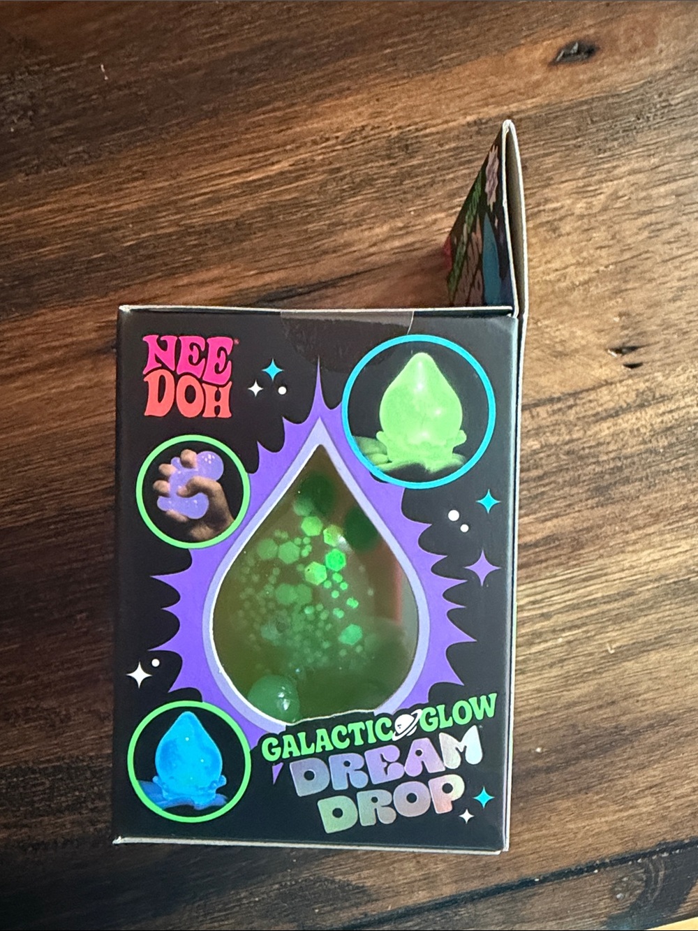 NeeDoh Galactic Glow Dream Drop - Pink/ Purple Sensory Squish Toy - Picture 2 of 3